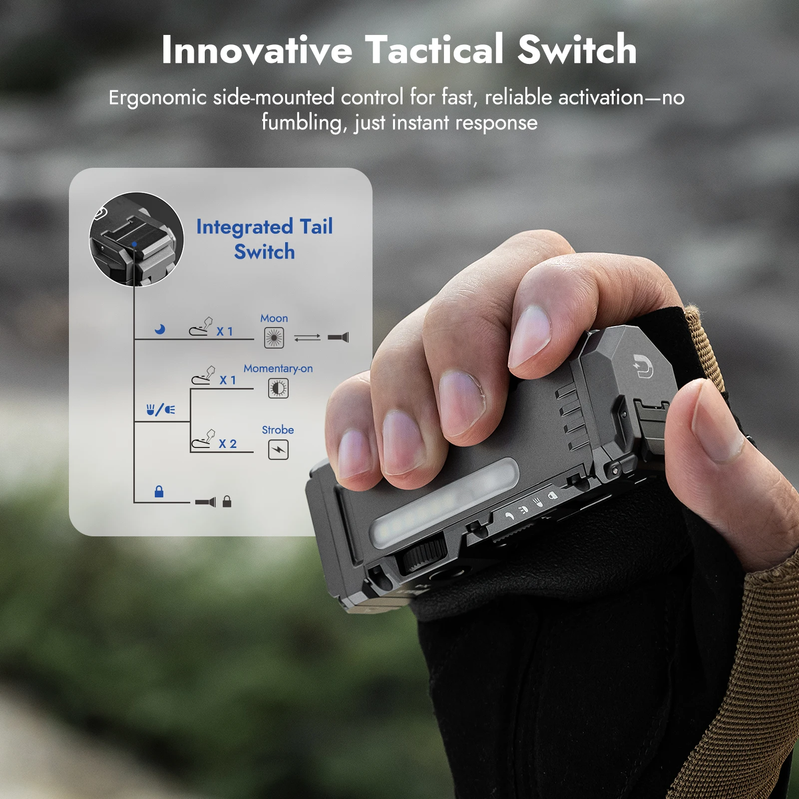 Плоский фонарик wuben x4 edc с rgb-подсветкой - Фотография_5