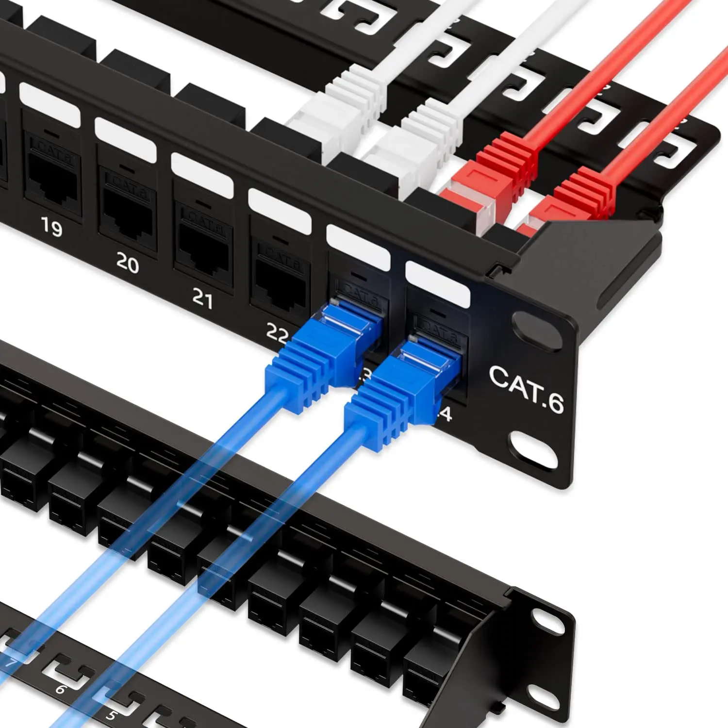 Zoerax 24-портовая патч-панель rj45 cat6 с возможностью подачи