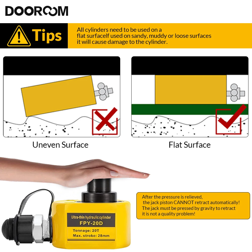 Ультратонкий многосекционный гидравлический домкрат dooroom 10 20 100t - Фотография_6