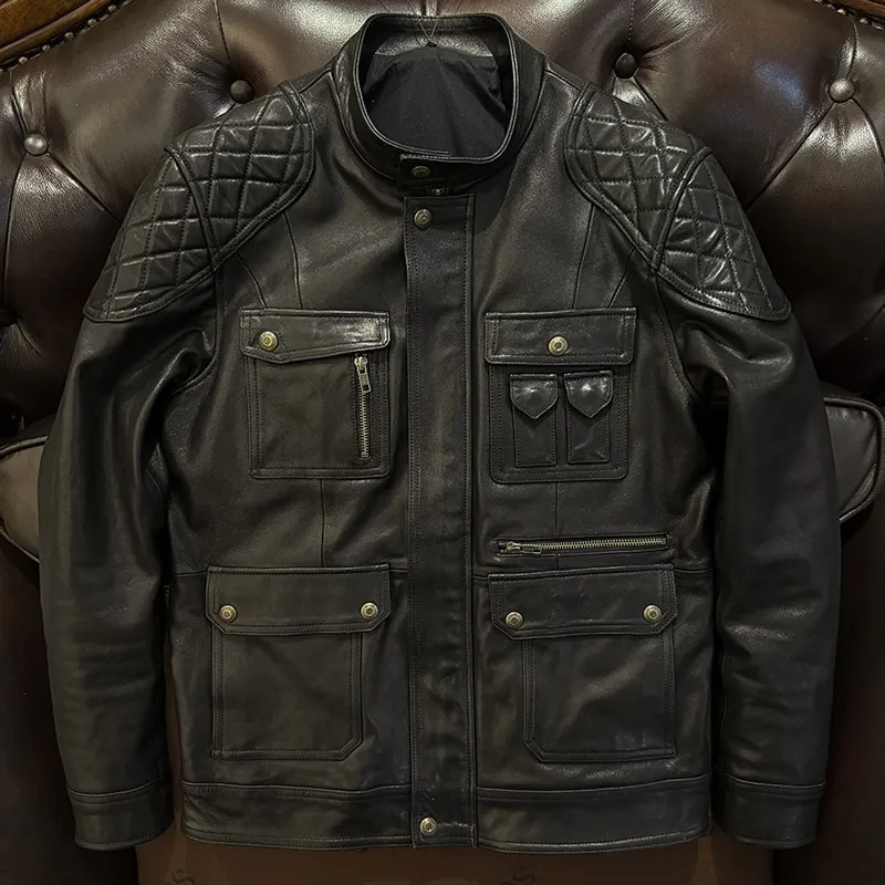 Воротник-стойка из натуральной кожи