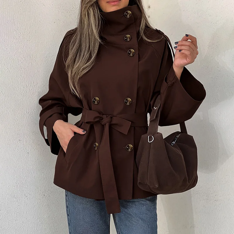 Ticketsx винтажный плащ с высоким воротом