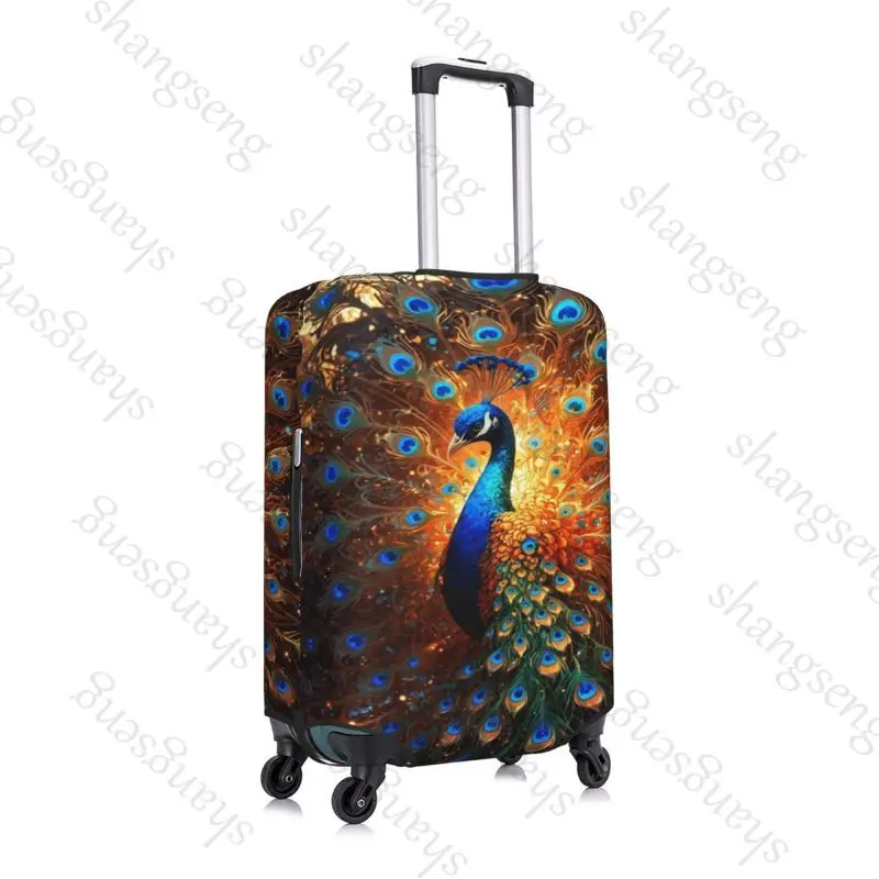 Защитный чехол для дорожного чемодана peacock flowers - Фотография_2