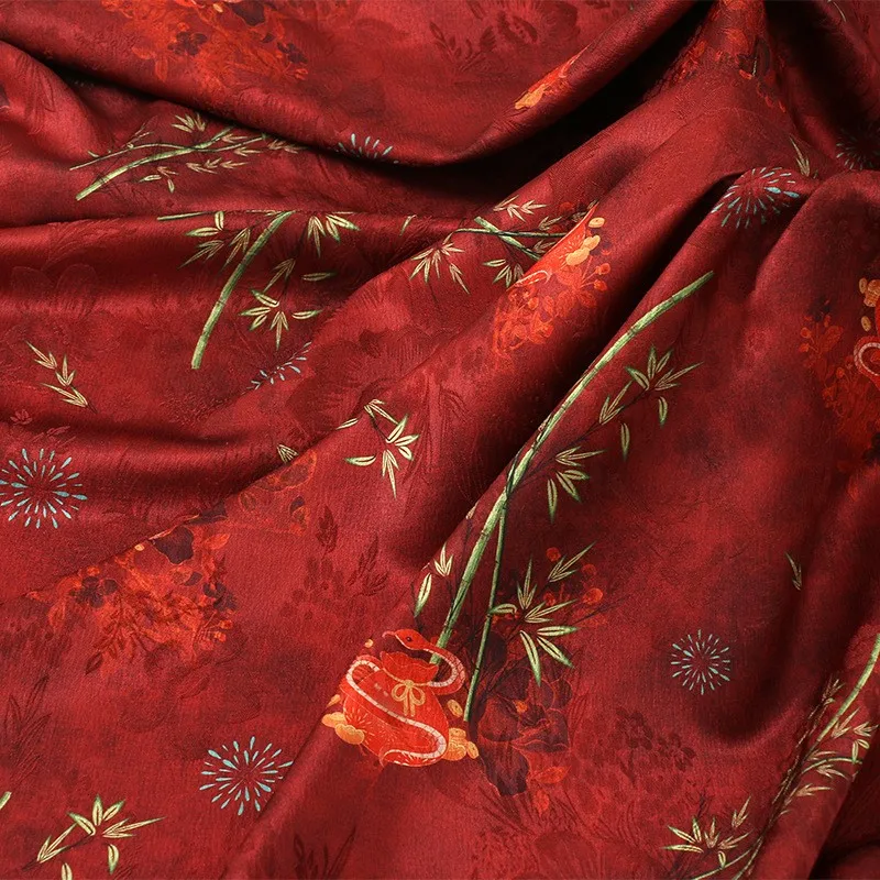 Тяжелая жаккардовая цветочная ткань - Фотография_3