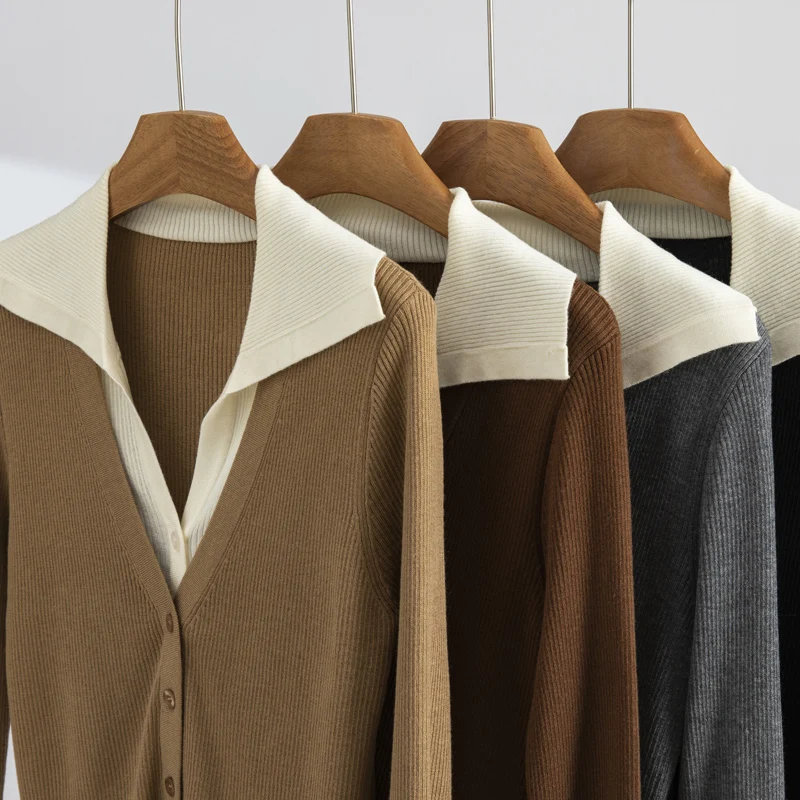 Камвольная тонкая шерстяная простая рабочая одежда с воротником-поло