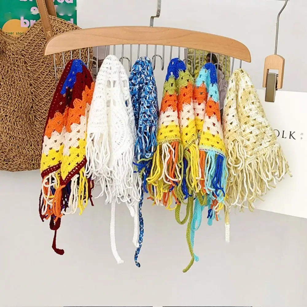 Богемный тюрбан, вязаный треугольный