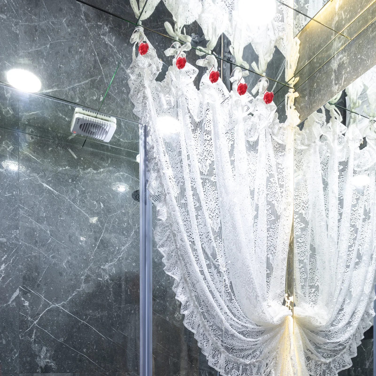 Крючки для занавесок для душа с розовым дизайном - Фотография_2