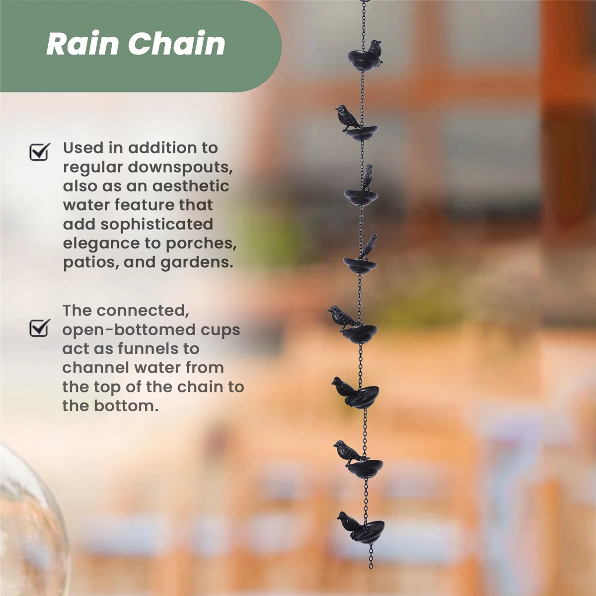 Abfa mobile birds on cups дождевая цепь для улицы