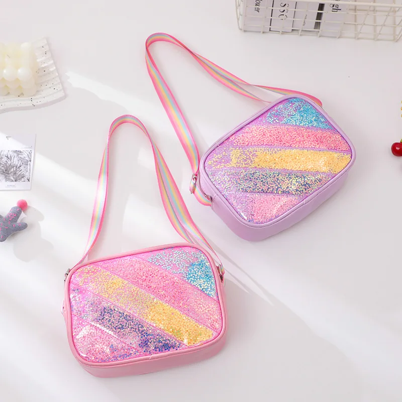 Милые красочные сумки на плечо с блестками для детей - Фотография_4