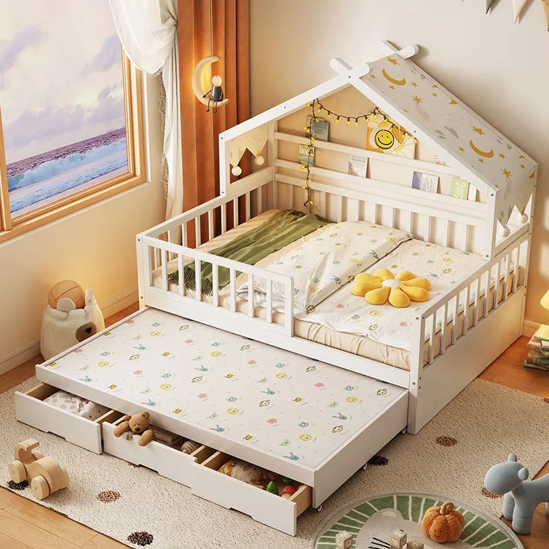 Детская кровать принцессы из цельного дерева для девочек - Фотография_3