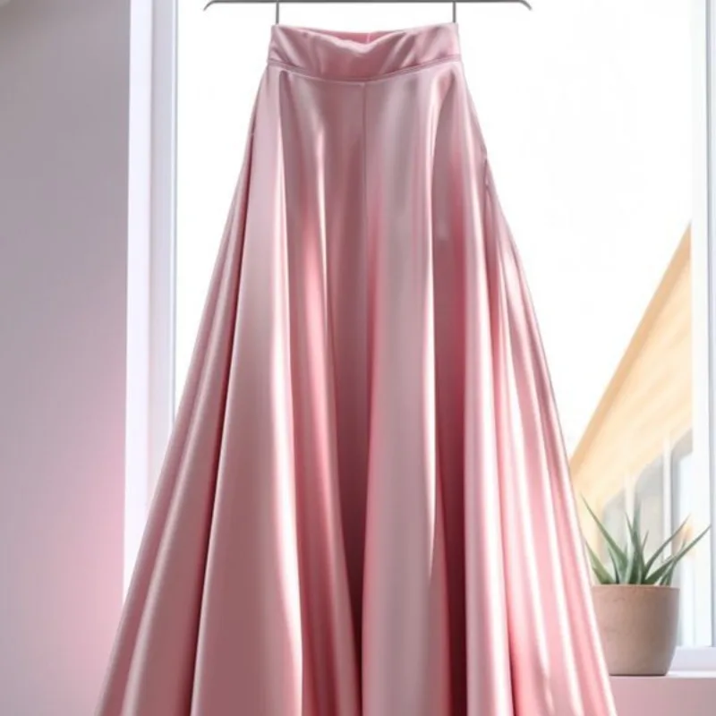 Женская однотонная плиссированная юбка трапециевидной формы - Фотография_2