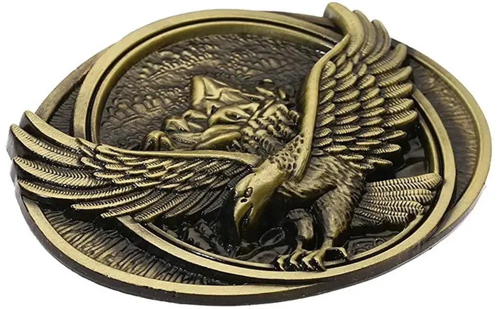 Винтажная пряжка для ремня медного цвета eagle для мужчин - Фотография_5