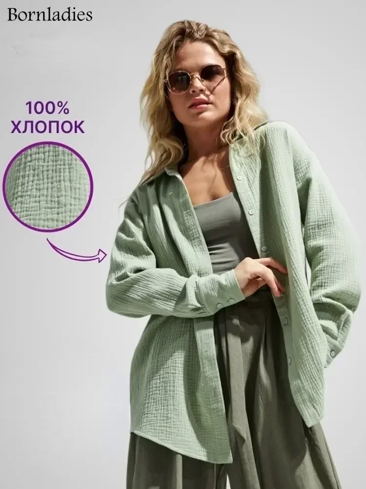 Женские весенне-летние рубашки из 100% хлопка - Фотография_5