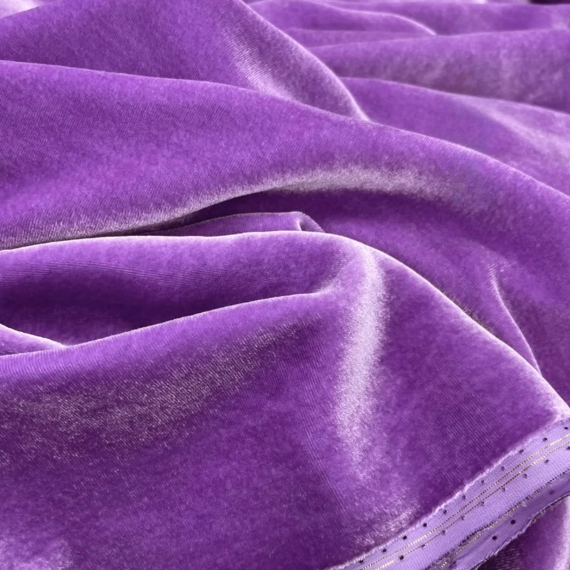 Фиолетовая бархатная ткань шириной 140 см - Фотография_2