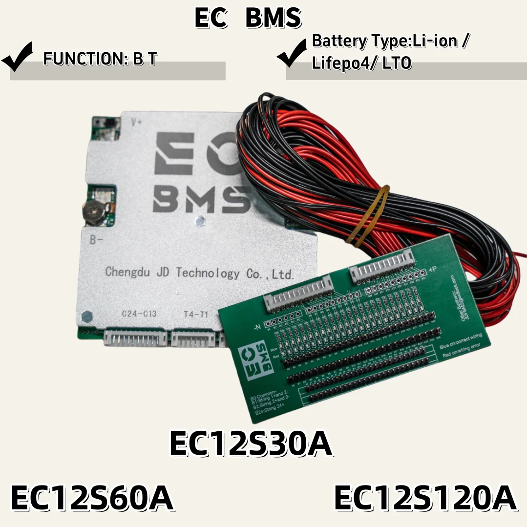 Ec smart bms 	 12s 48v 36v батарея