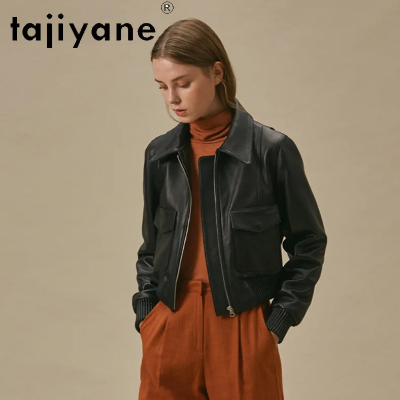 Женское короткое кожаное пальто tajiyane - Фотография_2