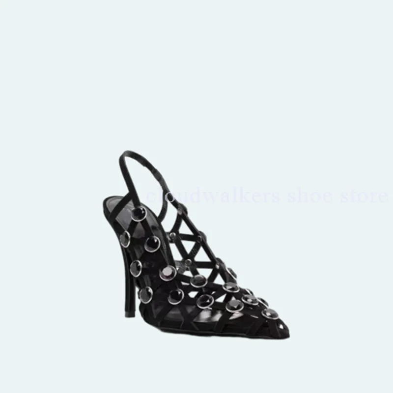 Новые дышащие сандалии с полыми кристаллами и драгоценными камнями - Фотография_5