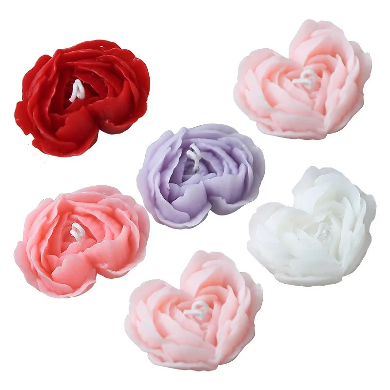 Художественные цветочные свечи в форме сердца. уникальные красные - Фотография_6