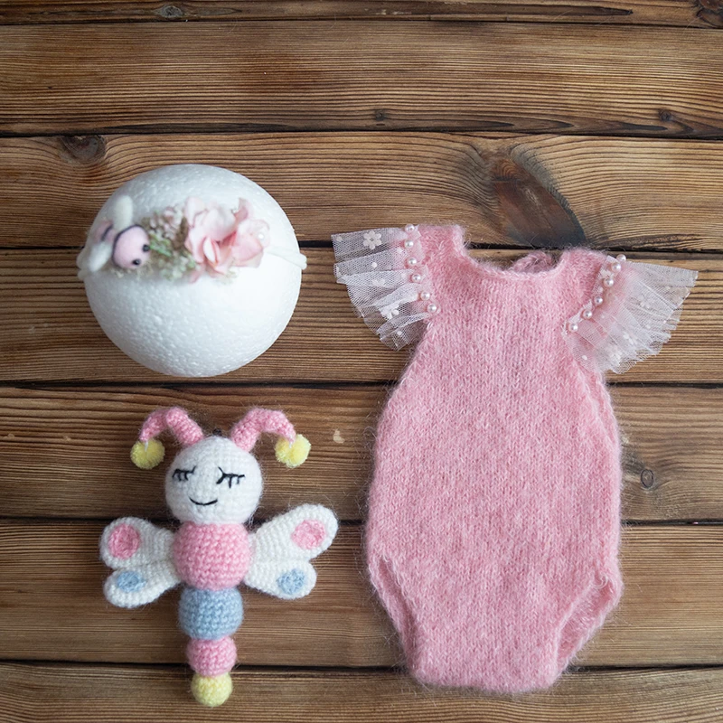 Вязаное кружевное платье из ангоры для маленьких девочек