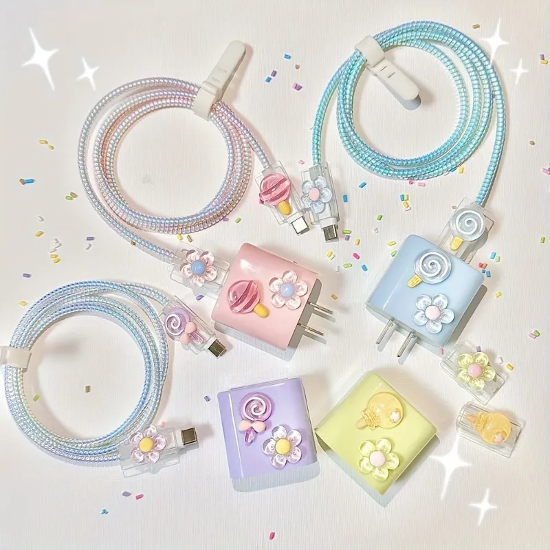 Защитный чехол для зарядного устройства с цветами - Фотография_2