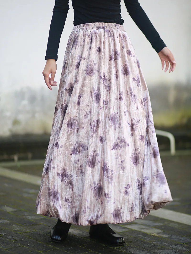 Tiyihailey женская бархатная макси-юбка - Фотография_4