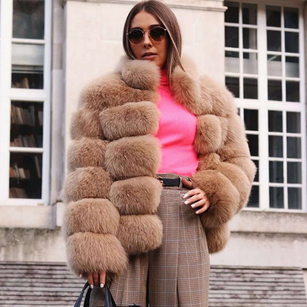 Queentina женская шуба из лисьего меха 