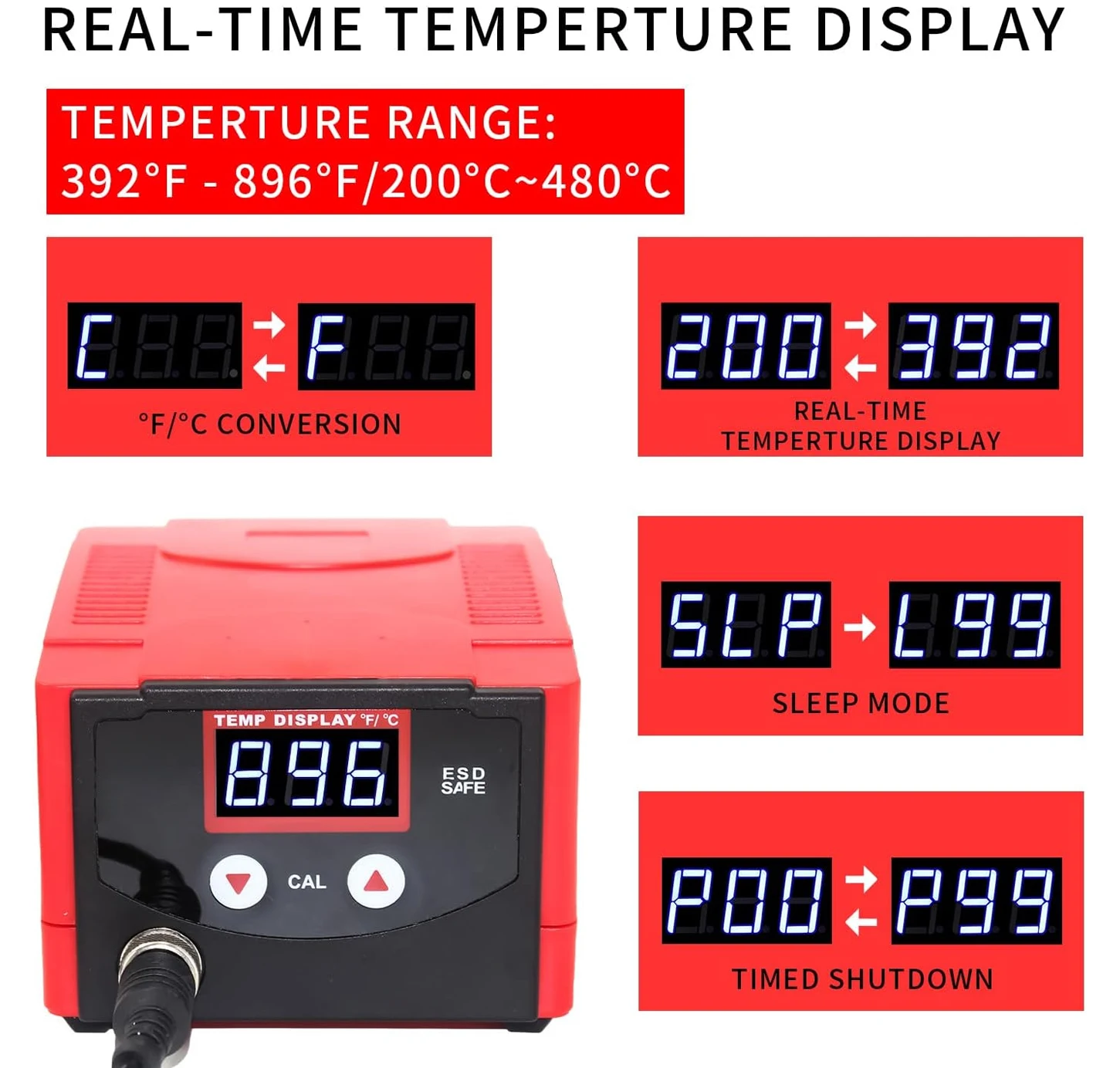 938d 70w digital soldering iron station kit with precision heat control - Фотография_5