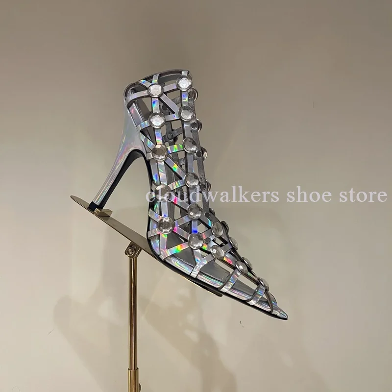 Новые дышащие сандалии с полыми кристаллами и драгоценными камнями - Фотография_3