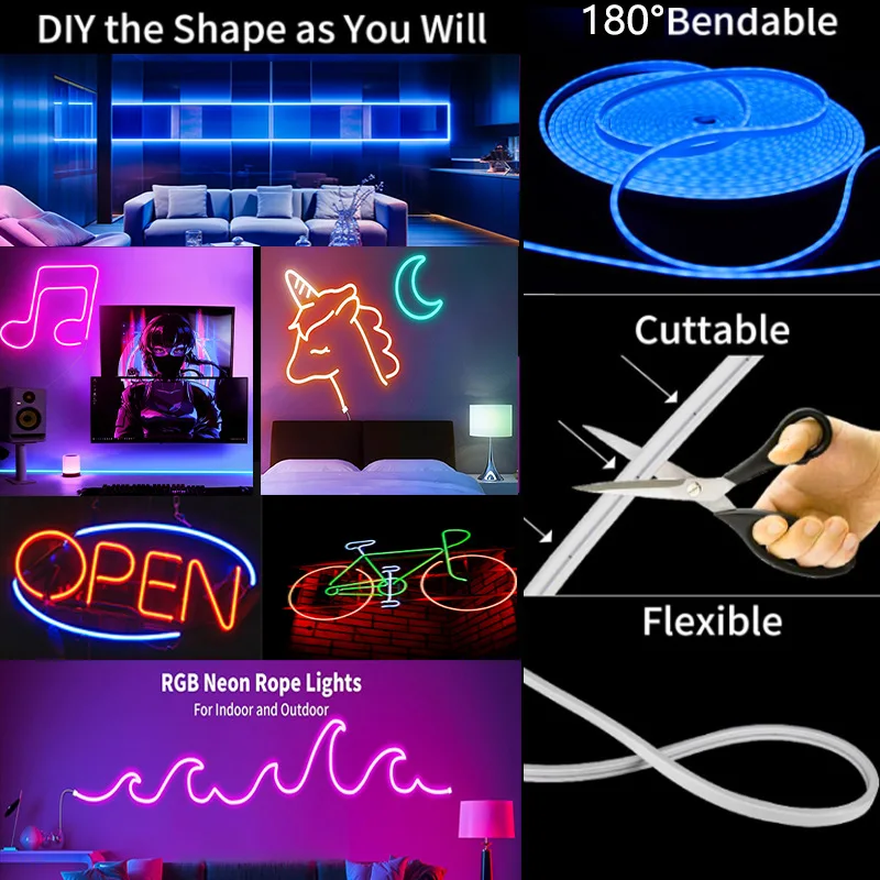 5v usb rgb неоновая светодиодная - Фотография_5