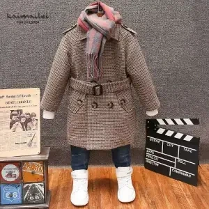 Осенне-зимнее кашемировое детское пальто с подкладкой для мальчиков - Фотография_6