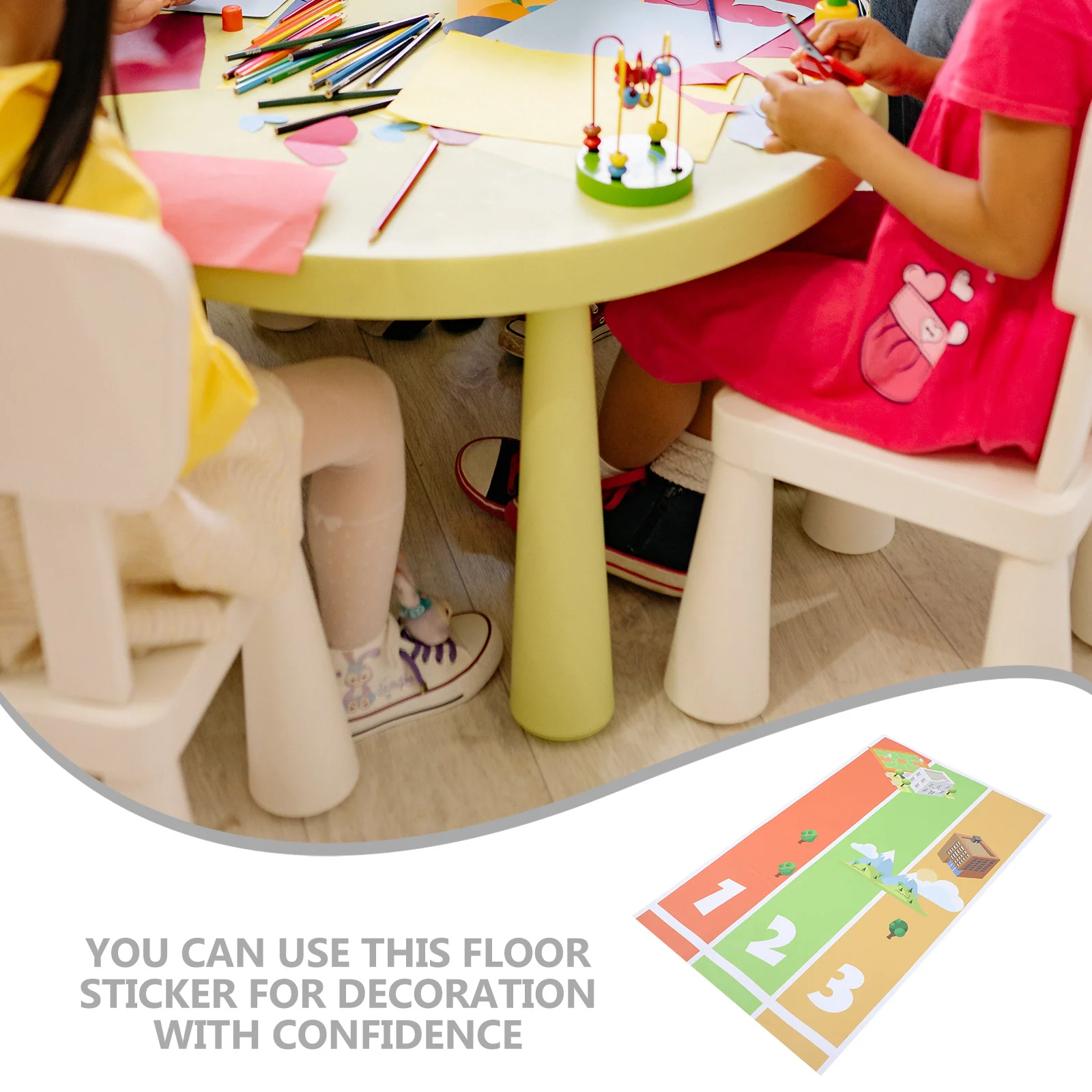 Мультяшная красочная наклейка на пол из пвх