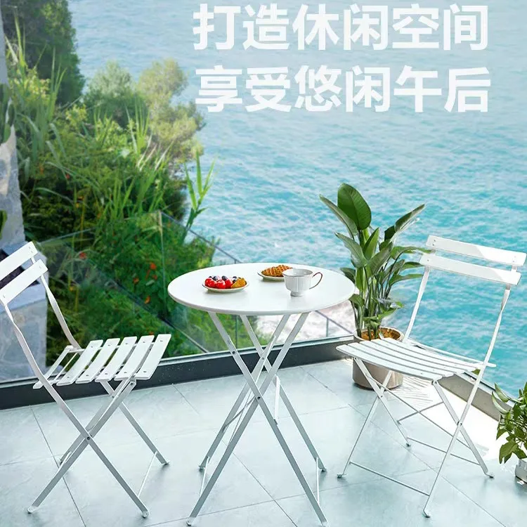 Скандинавский уличный железный складной стол и стулья - Фотография_2