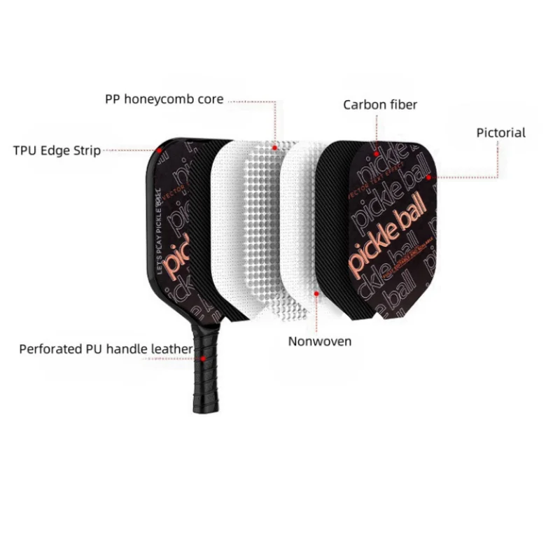 Ouzey t300 pickleball paddle поверхность из углеродного волокна - Фотография_4