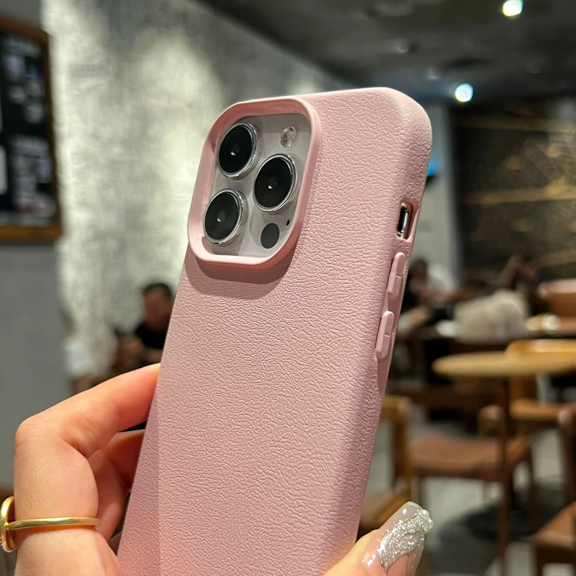 Роскошный силиконовый кожаный чехол для телефона с личи для iphone 16 - Фотография_5