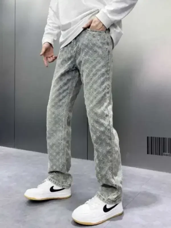 Корейские длинные брюки в стиле ретро high street ins - Фотография_4