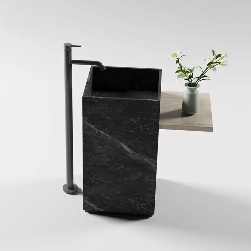 Легко очищаемая раковина с белой каменной панелью fish belly - Фотография_3