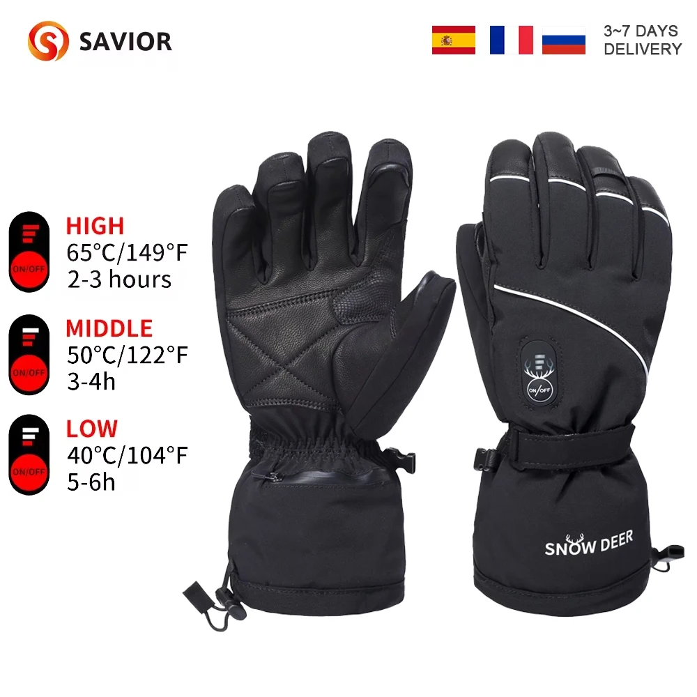 Мотоциклетные перчатки с подогревом снежного оленя