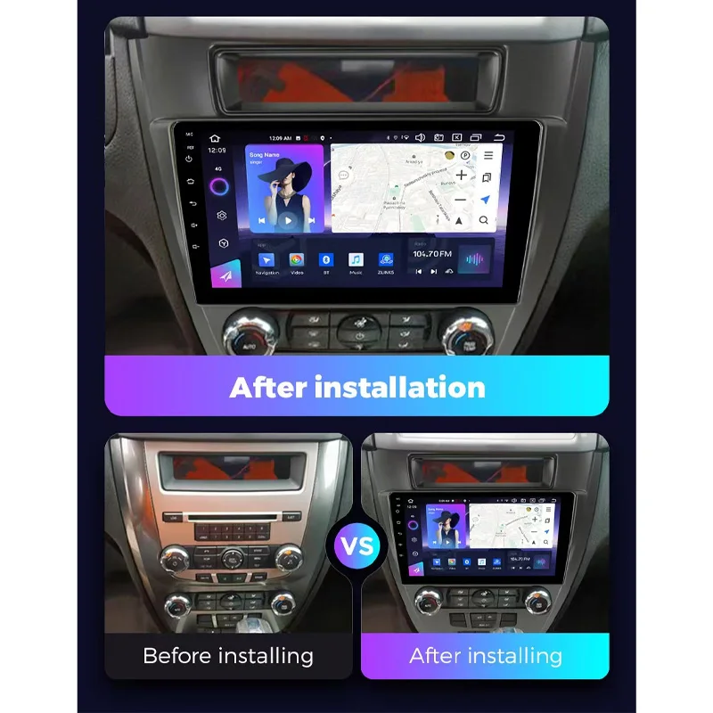 10-дюймовый android-радио carplay для ford fusion mondeo 2002-2012 - Фотография_2