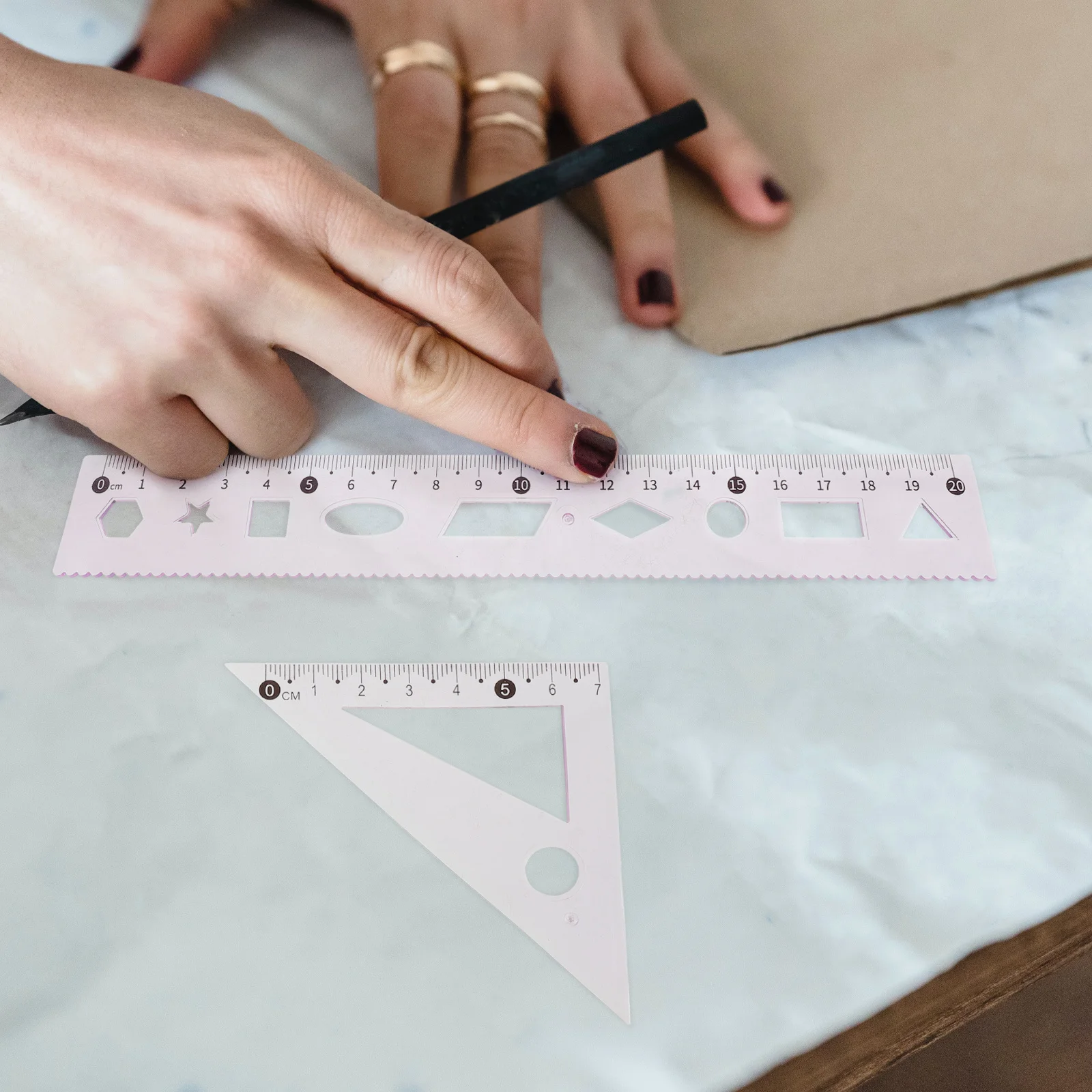 3 комплекта линейки для геометрического рисования