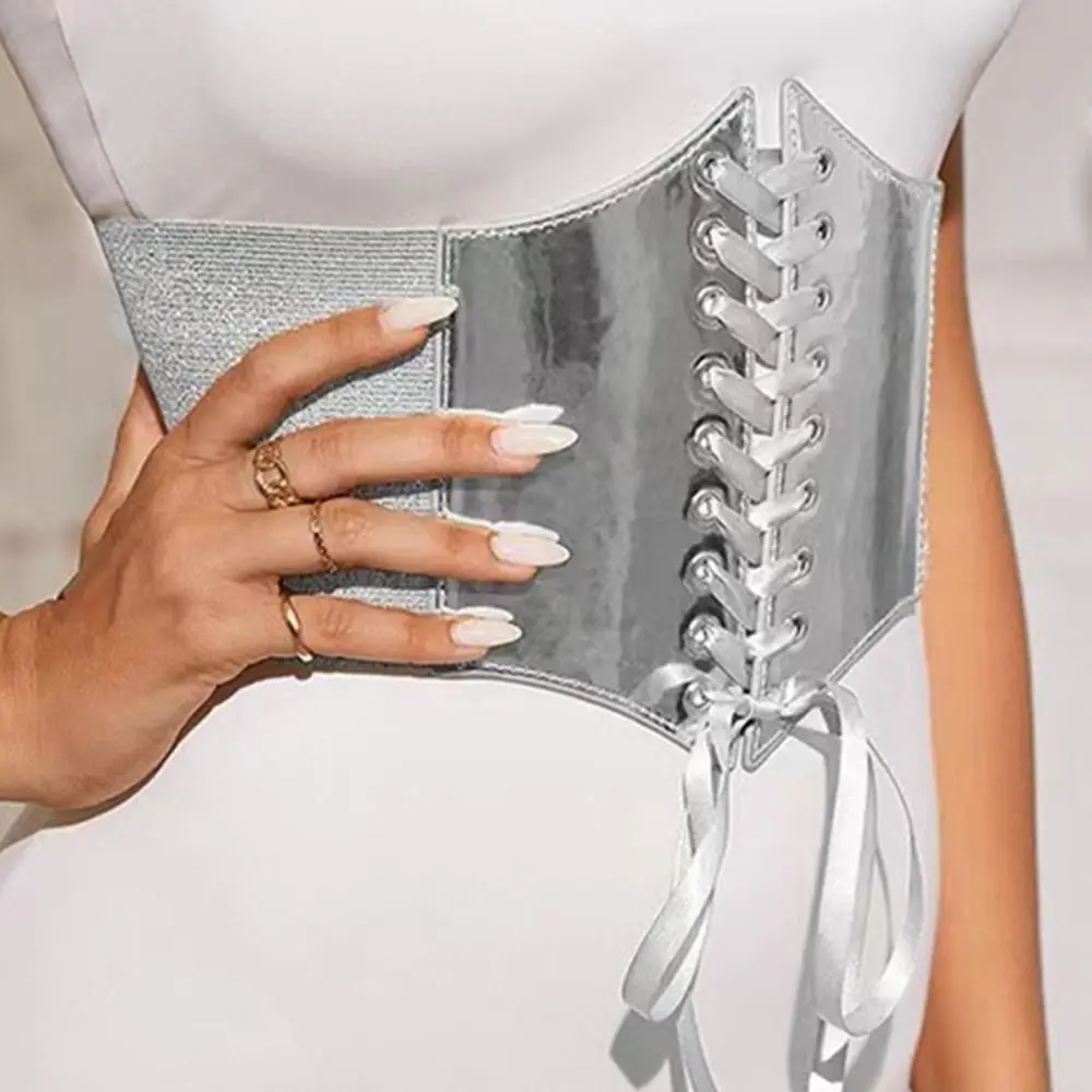 Простые золотые пояса из искусственной кожи с высокой талией - Фотография_5