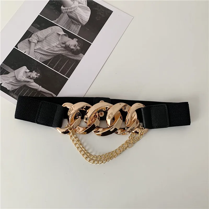 Ремень женский эластичный с цепочкой - Фотография_6