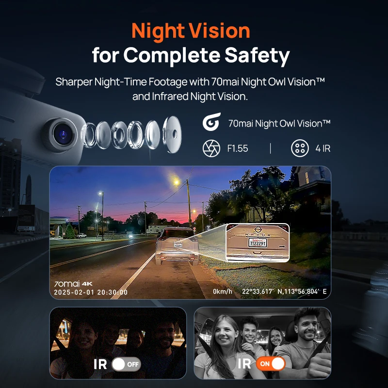 70mai 4k t800e 3-канальный видеорегистратор - Фотография_4