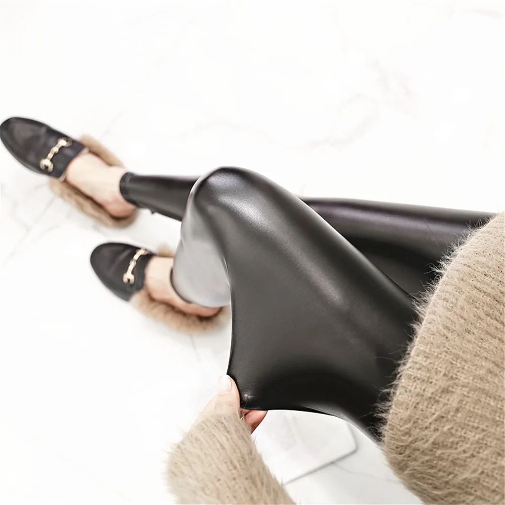 Женские крутые леггинсы из искусственной кожи