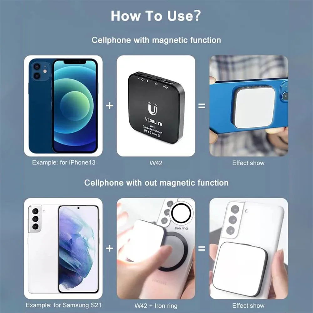 Портативный светильник magsafe light для селфи для iphone 16 - Фотография_6