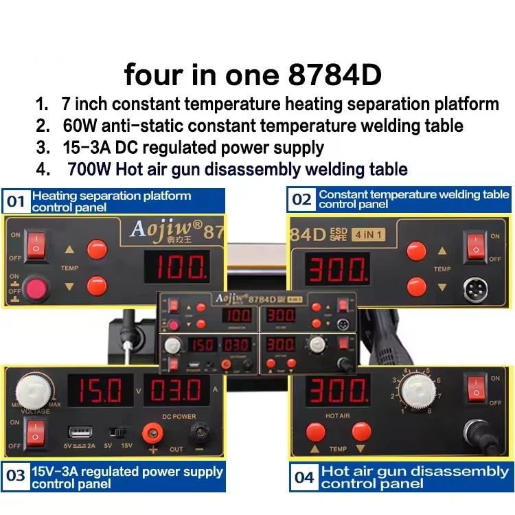 8784d паяльная станция горячего воздуха 4 в 1