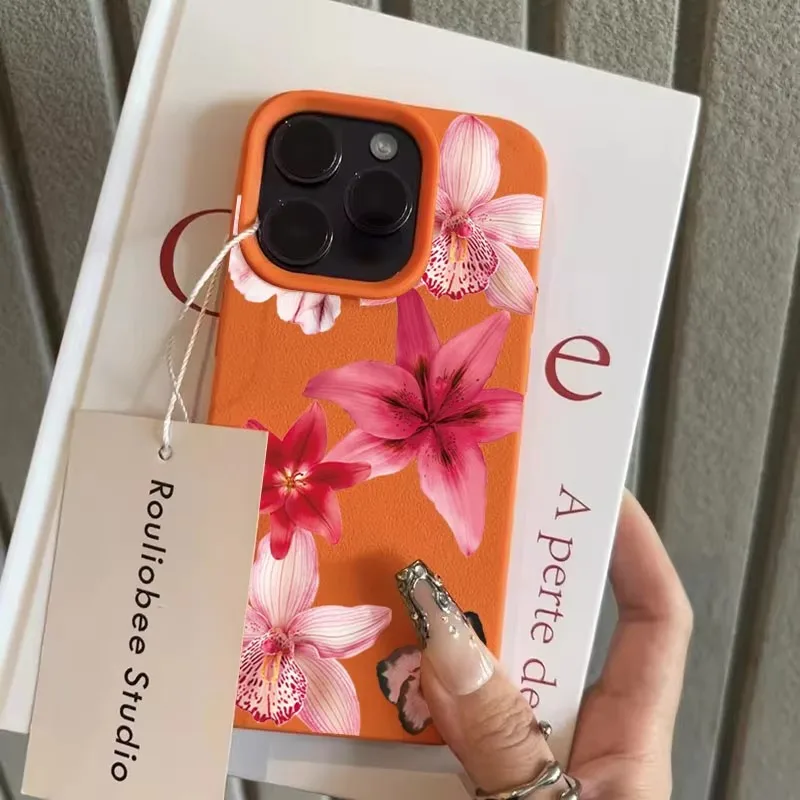 Модный розовый чехол для телефона с цветочным дизайном для iphone 17