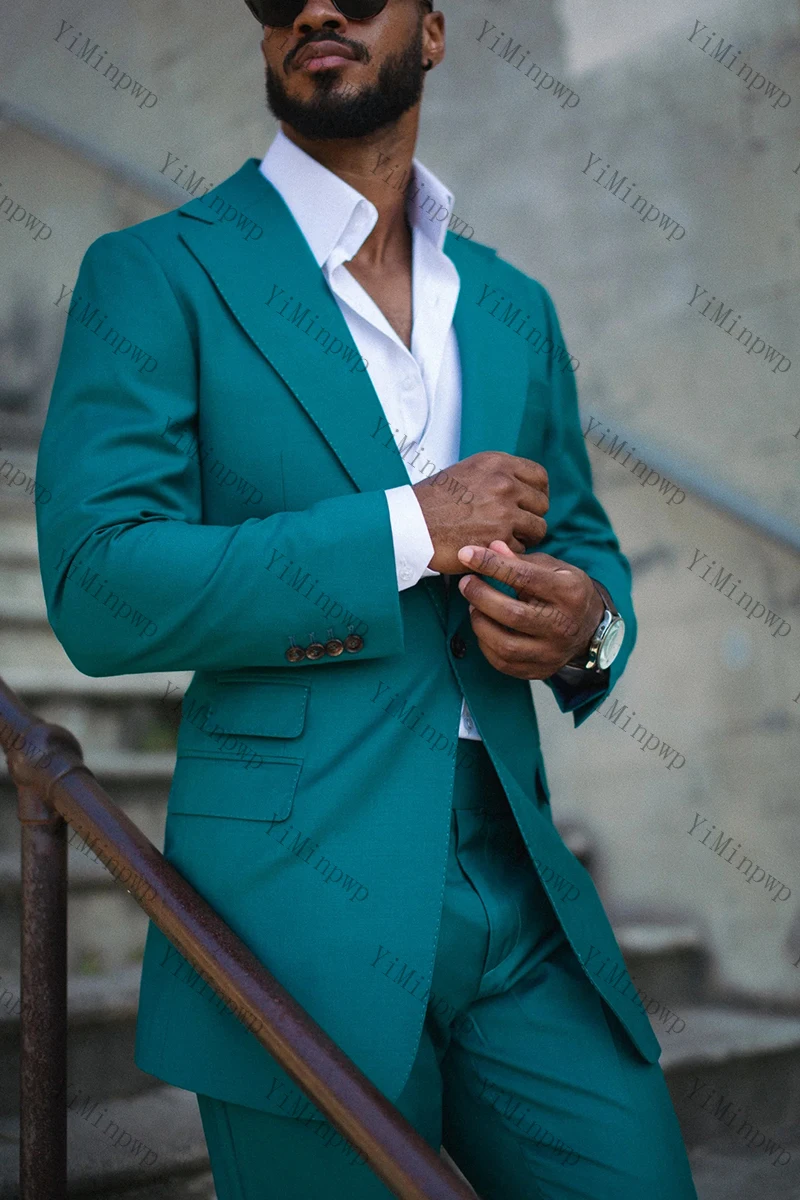 Yiminpwp бирюзовый мужской костюм - Фотография_4