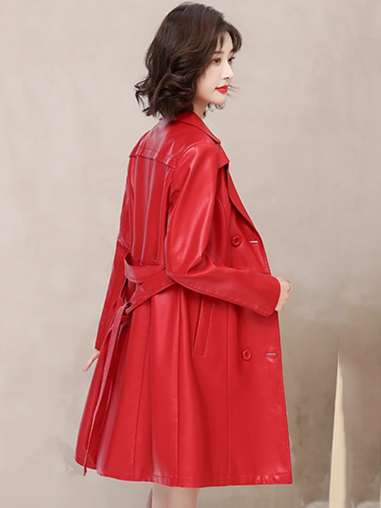 Весна осень длинный плащ из овечьей - Фотография_6