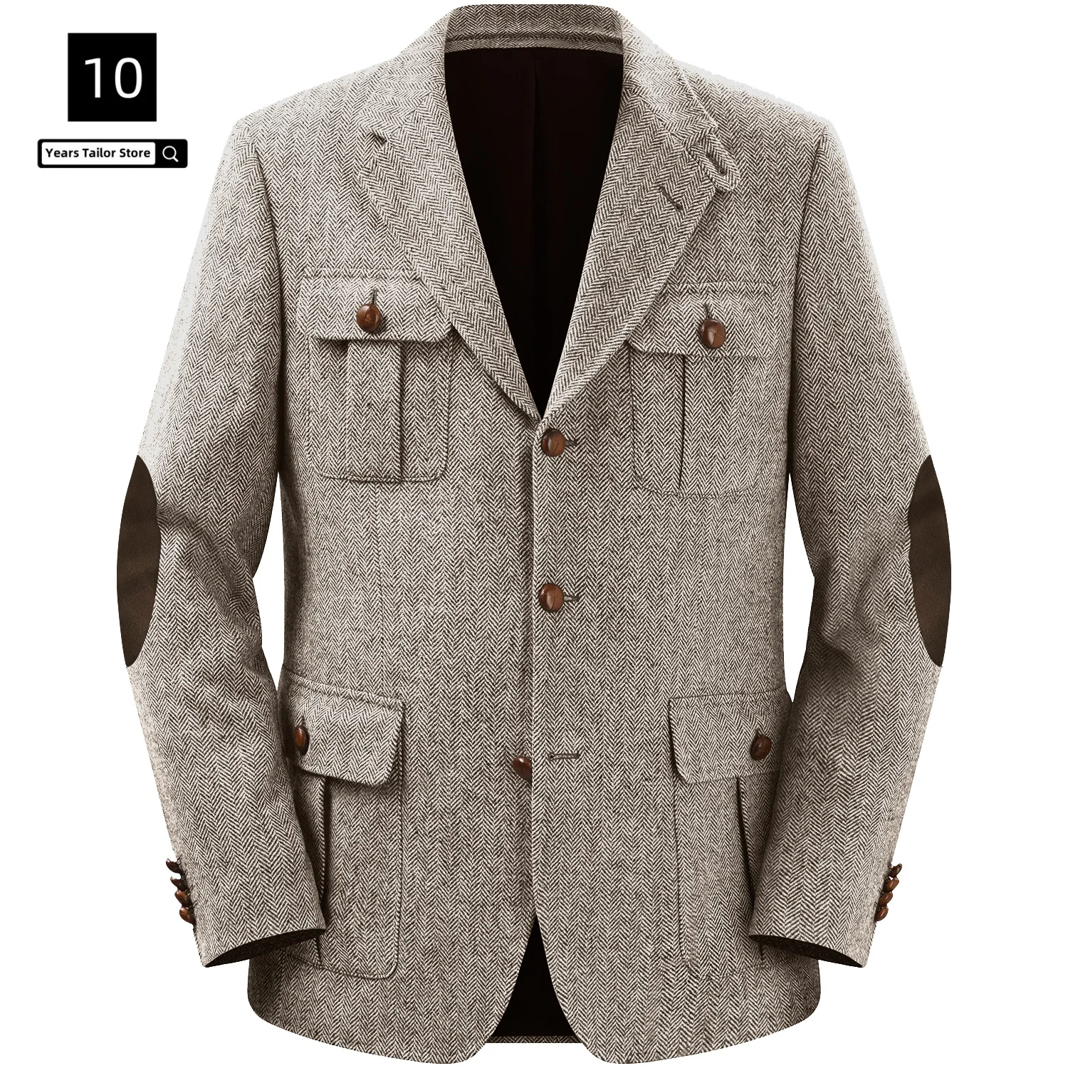 Мужской пиджак с узором «елочка»