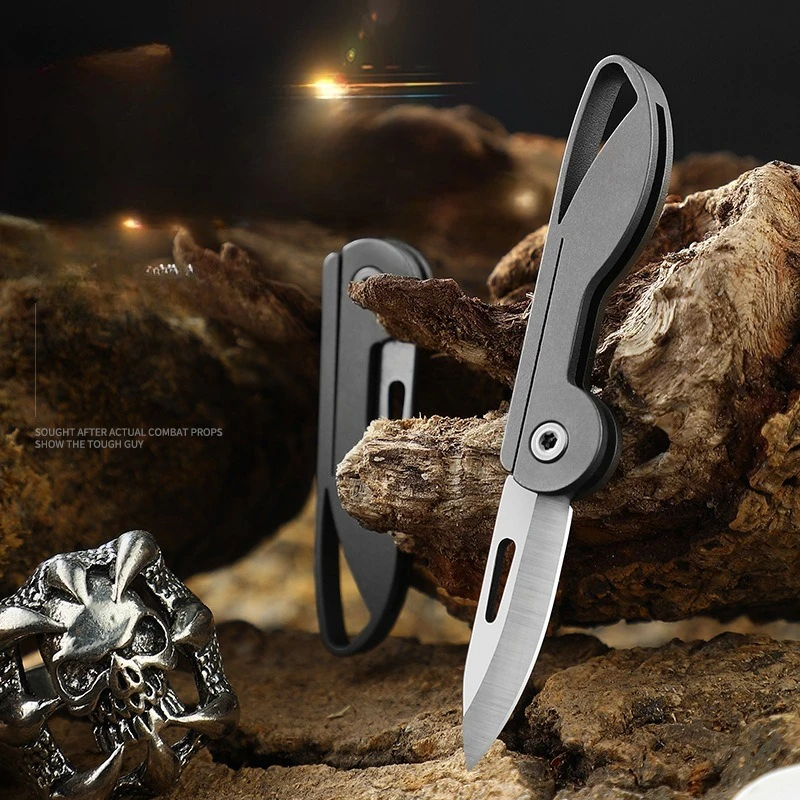 Высококачественный уличный складной мини-нож из титанового сплава