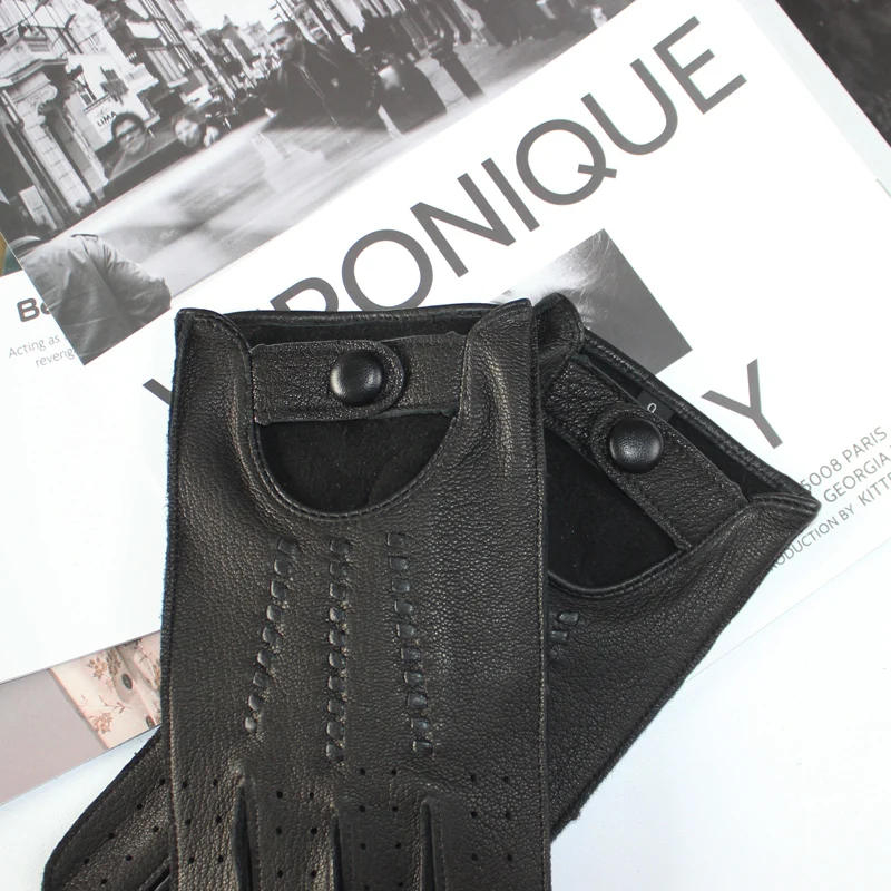 Новые мужские перчатки для вождения из оленьей кожи - Фотография_6